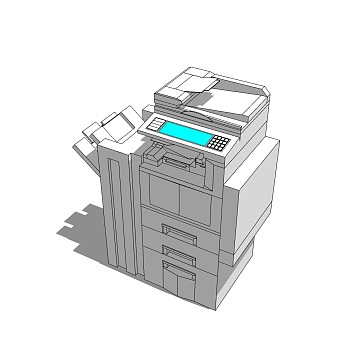 现代打印机sketchup模型，打印机草图大师模型下载