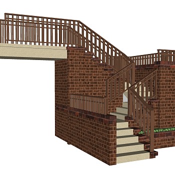 现代户外楼梯草图大师模型，户外楼梯sketchup模型免费下载