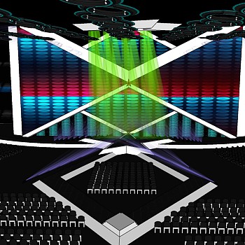 现代艺术舞台草图大师模型，舞台sketchup模型下载
