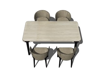 北欧餐桌椅sketchup模型，餐桌椅草图大师模型下载