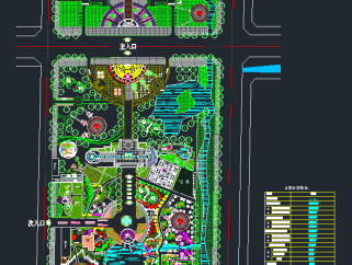 广场景观绿化设计CAD平面图，广场景观绿化CAD图纸下载