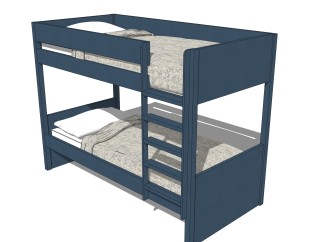 儿童床高低床铺草图大师模型，儿童床SU模型下载