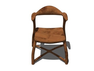 新中式实木椅su模型，实木椅草图大师模型下载