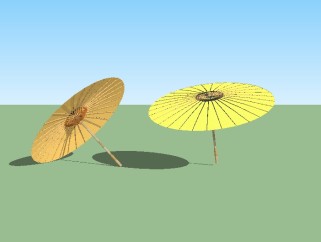 中式油纸伞草图大师模型，其他陈设sketchup模型