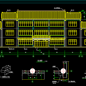 仿古建筑的建筑施工图，建筑CAD图纸下载