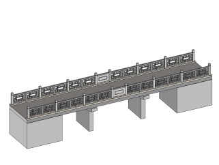 现代高架桥草图大师模型，高架桥sketchup模型下载