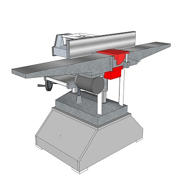 现代龙门刨床草图大师模型，刨床sketchup模型下载