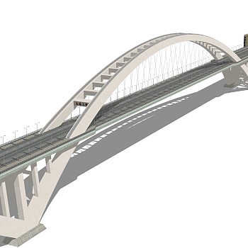 现代大桥草图大师模型，大桥sketchup模型免费下载