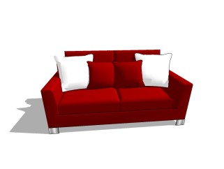 现代双人沙发草图大师模型免费下载，沙发sketchup模型
