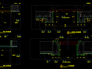 暗门、电梯门剖面节点CAD施工图纸，cad剖面建筑施工图纸下载