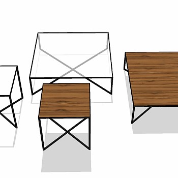 现代茶几草图大师模型，茶几sketchup模型下载