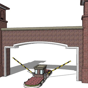 欧式入口大门草图大师模型下载，入口大门sketchup模型