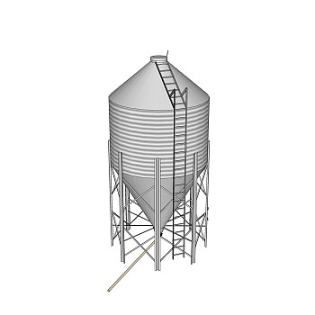 现代工业容器储蓄塔草图大师模型，塔容器sketchup模型下载