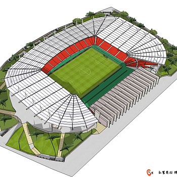 体育馆草图大师模型，体育馆SU模型下载