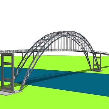 现代桥梁草图大师模型下载，sketchup桥梁su模型分享