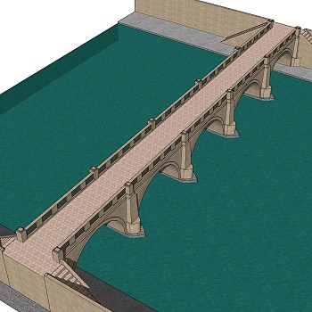 拱桥草图大师模型下载，sketchup拱桥模型分享