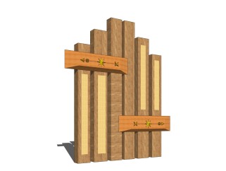现代木质指示牌草图大师模型，指示牌sketchup模型下载