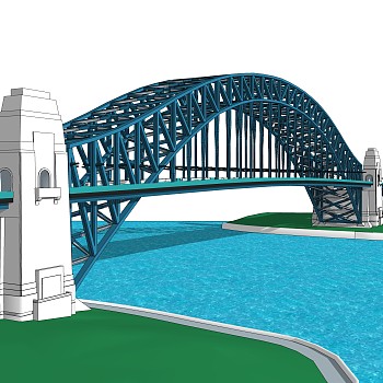 铁拉大桥草图大师模型下载，sketchup大桥su模型分享