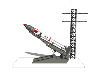 现代火箭su模型，火箭草图大师模型下载