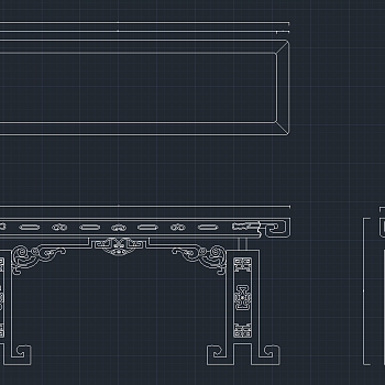翘头案红木家具CAD图纸，家具CAD施工图纸下载