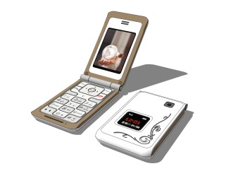  翻盖手机SU模型， 手机sketchup模型下载