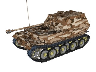 德国Elefant象式坦克草图大师模型，坦克SU模型下载