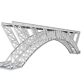 现代桥梁草图大师模型下载，sketchup桥梁su模型分享