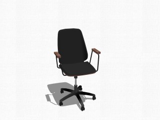 现代黑色办公椅su模型，办公椅sketchup模型下载