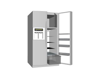 现代冰箱草图大师模型，冰箱skp文件下载