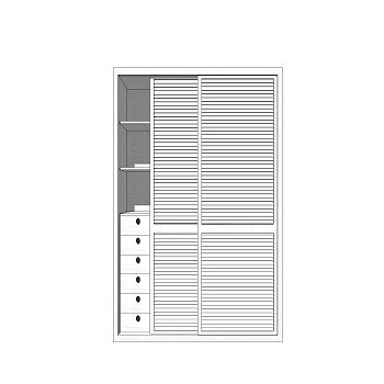 现代简约衣柜草图大师模型，储物柜SKP模型下载