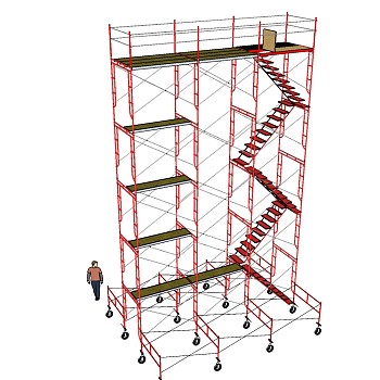 钢管脚手架草图大师模型，脚手架SU模型下载
