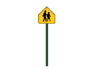 现代注意行人道路交通标志牌su模型下载、注意行人道路交通标志牌草图大师模型下载
