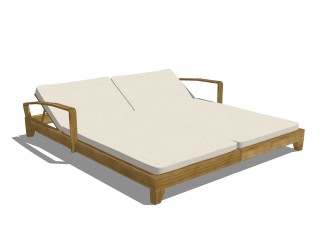现代双人躺椅草图大师模型，躺椅sketchup模型下载