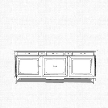 现代简约电视柜草图大师模型，电视柜SKP模型下载