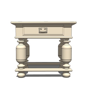 欧式床头柜草图大师模型，床头柜SKP模型下载
