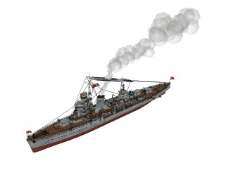 现代日本Kagero阳炎号驱逐舰草图大师模型，驱逐舰sketchup模型下载
