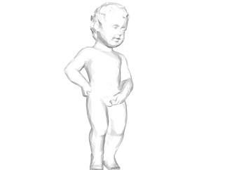 小于廉尿尿小童雕塑su模型,摆件草图大师模型下载