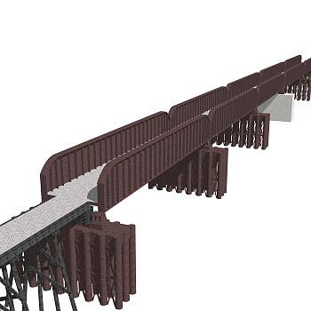 现代桥梁草图大师模型下载，sketchup桥梁su模型分享