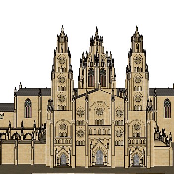 欧式古建筑教堂草图大师模型、欧式古建筑教堂su模型下载