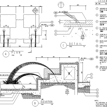 园林景观小品特色水景设计施工图