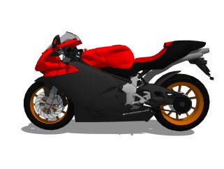 现代摩托车免费su模型，摩托车sketchup模型下载