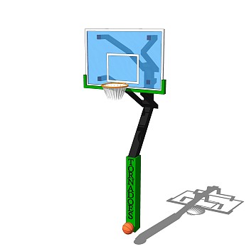 现代篮球架草图大师模型，篮球架SKB文件下载