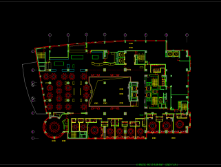 2000平米中餐厅内装设计图，中餐厅CAD建筑图纸下载
