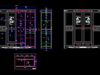 原创中式大衣柜顶箱柜CAD图库，原创大衣柜CAD图纸下载