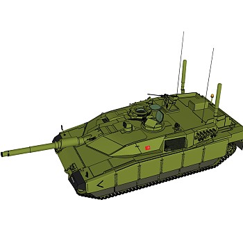 土耳其ALTAY阿尔泰主战坦克草图大师模型，坦克SU模型下载