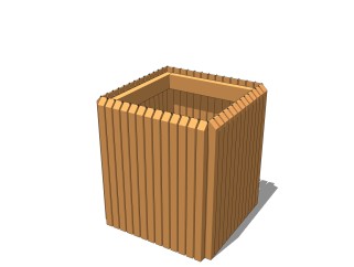 现代垃圾桶草图大师模型，垃圾桶su模型下载