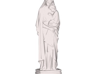 欧式圣母圣子雕塑su模型,摆件草图大师模型下载