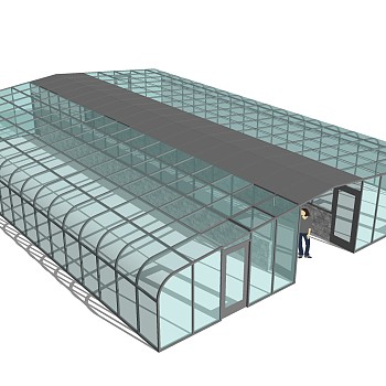 现代温室大棚草图大师模型，温室大棚sketchup模型免费下载