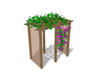 藤蔓植物sketchup模型下载，植物盆栽草图大师模型