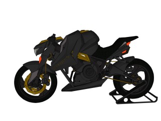  现代摩托车免费su模型，摩托车sketchup模型下载